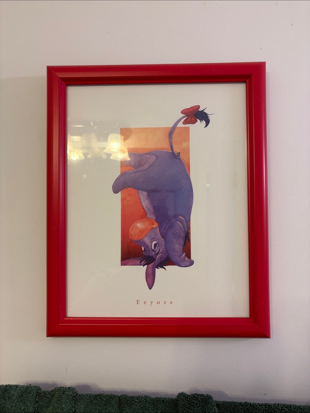Red Framed Eeyore Wall Art Print - Unbranded
